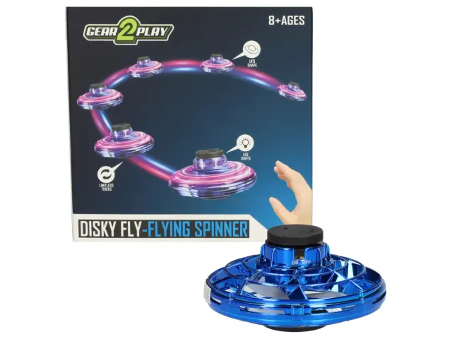 Wibra Disky Fly trottola volante UFO blu LED USB