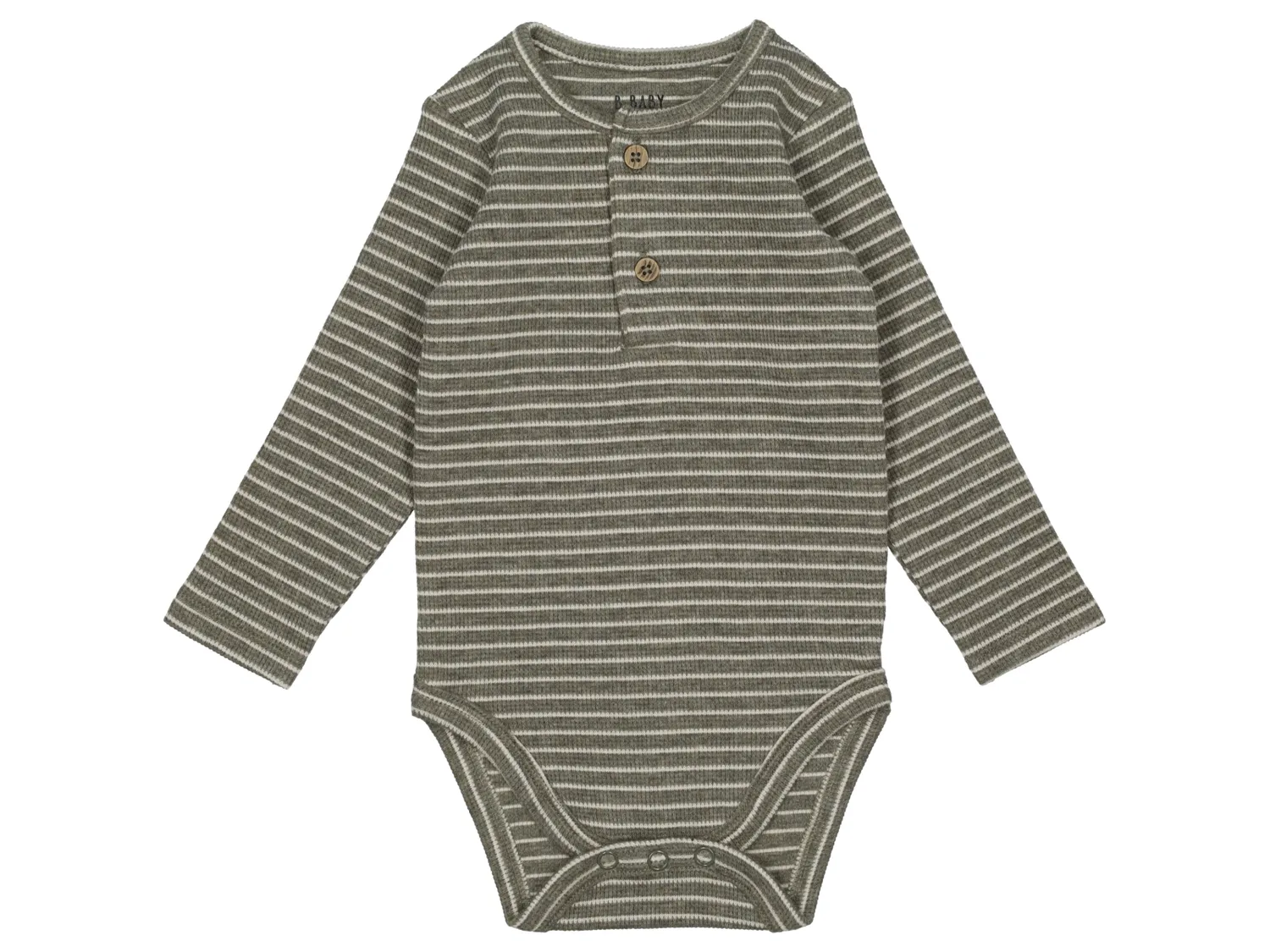 Wibra Henley body neonato a righe in cotone