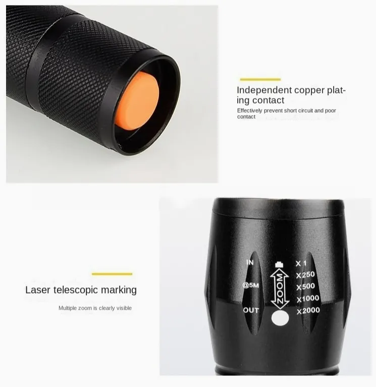 ADAMANTA TG-SD007 torcia tattica LED 180 lumen con zoom