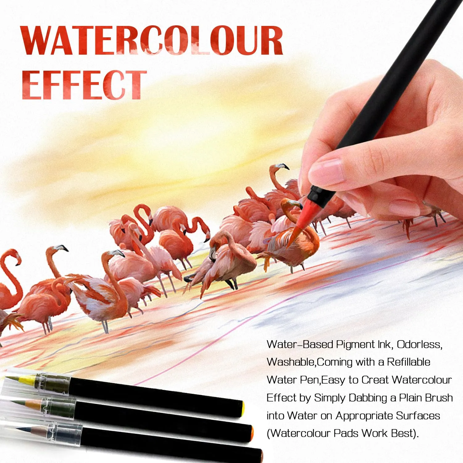 Amteker Brush Pen Lettering pennarelli acquerello 24 pezzi