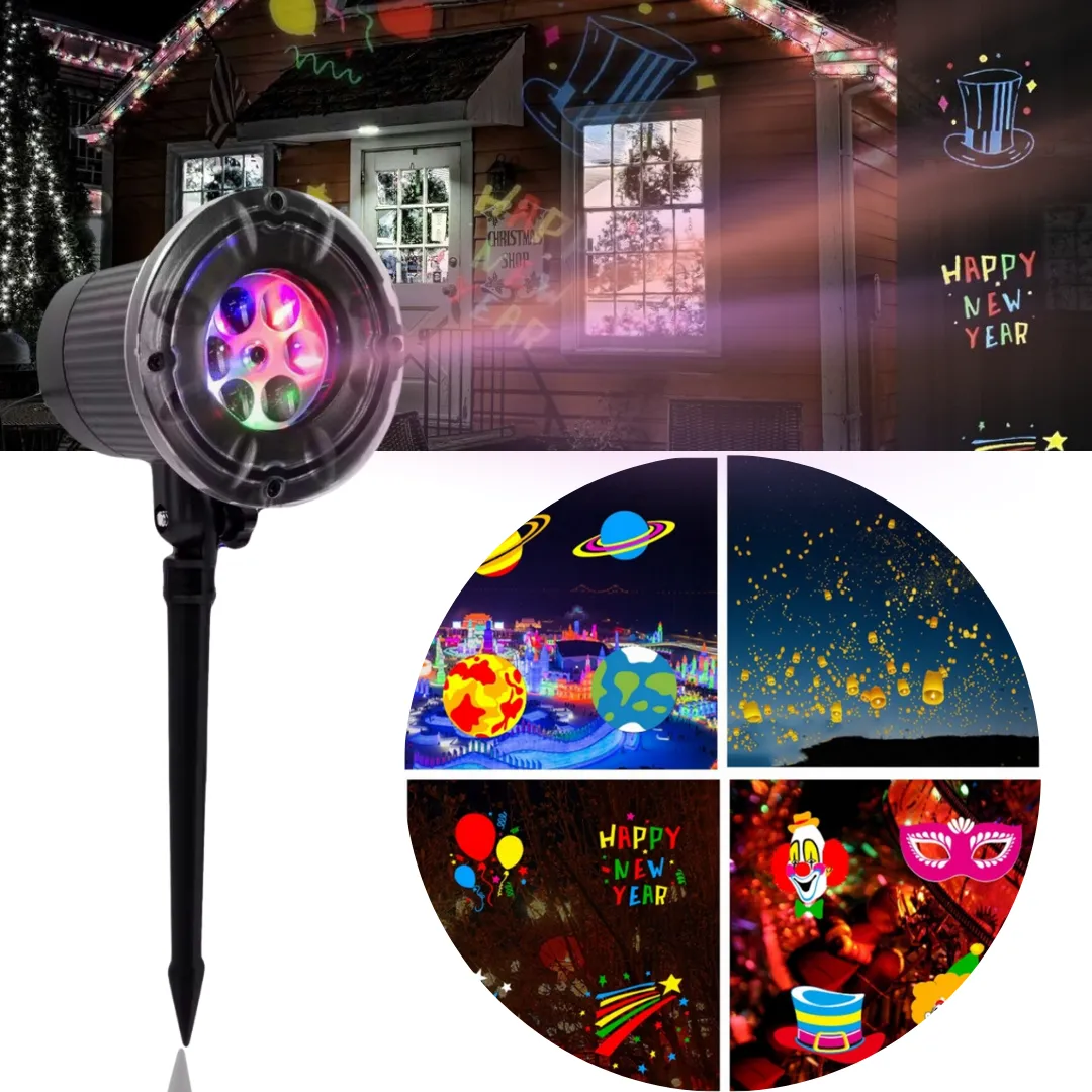 ADAMANTA LED Snowflake Projection Lamp 7059 proiettore fiocchi neve LED bianco