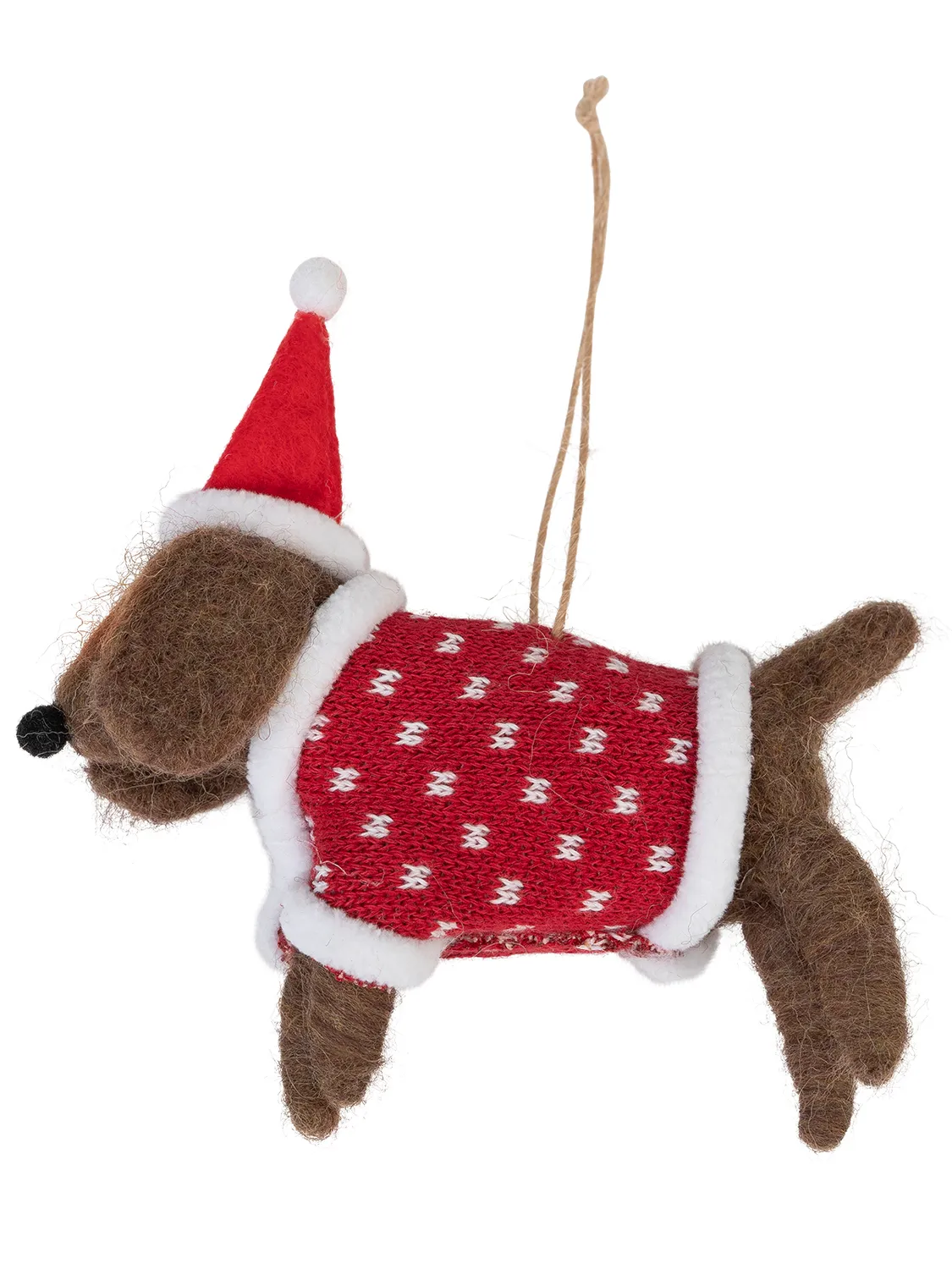 Wibra Cane Addobbo Natalizio Feltro 13 cm Morbido