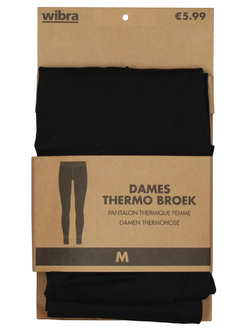 Wibra pantalone termico donna nero elasticizzato