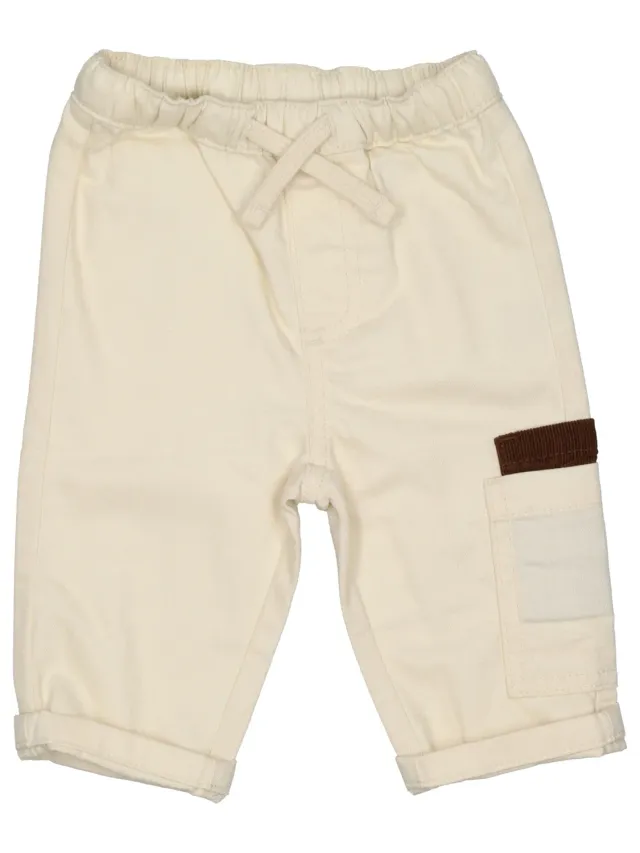 Wibra pantalone neonato twill ecru 74-86 cotone