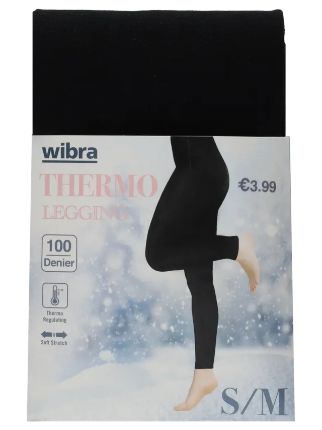 Wibra leggings termici donna neri 100 denari