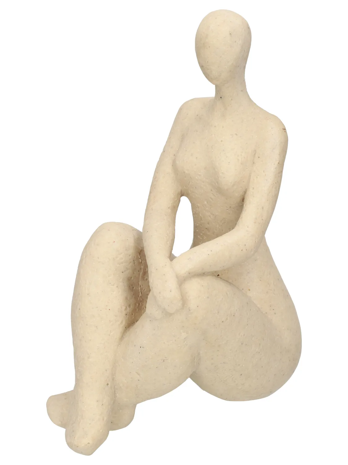 Wibra statuetta donna seduta beige