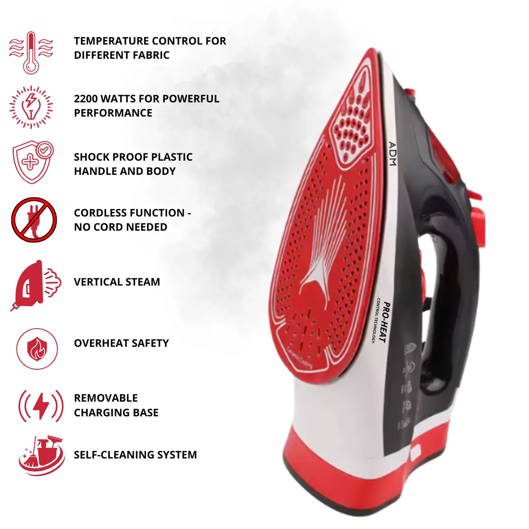 ADAMANTA ADM 486 ferro da stiro a vapore cordless ceramica