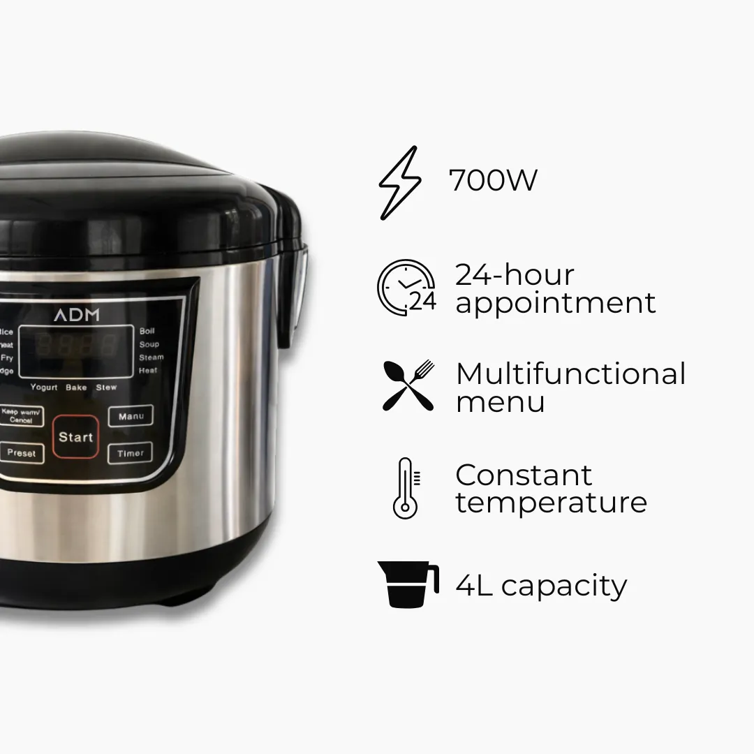 ADAMANTA ADM 474 multicooker elettrico 4 litri ceramica