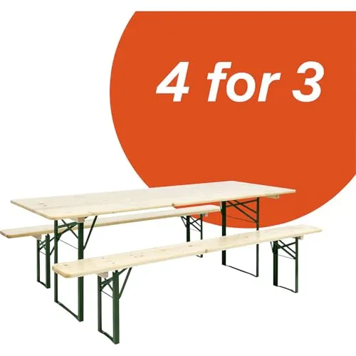 Kaiserkraft set birreria pieghevole 4x3 tavolo + panche