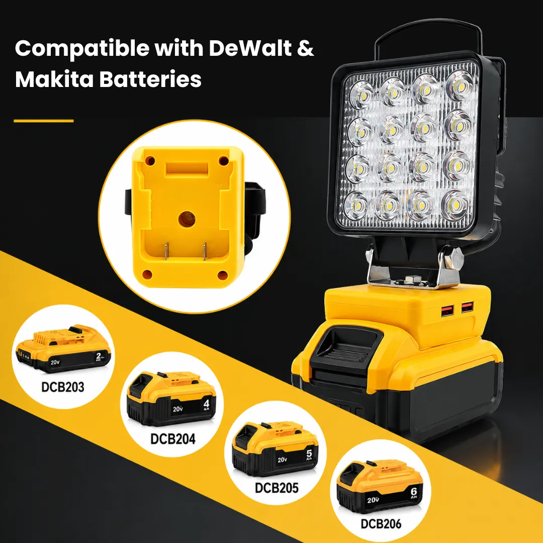 ADAMANTA Cordless battery operated LED Work Light 4800LM lampada da lavoro LED