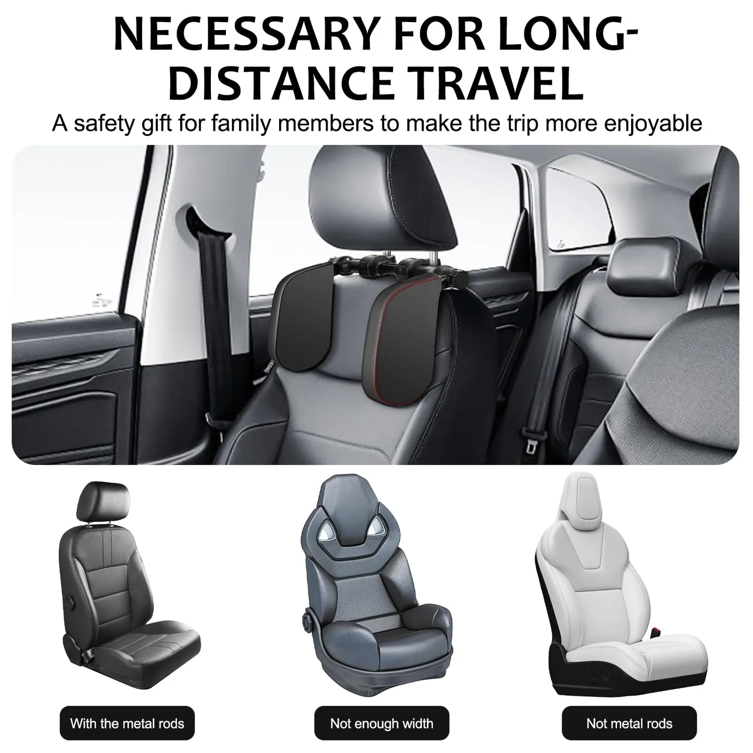 Kaefuys poggiatesta auto 360° memory foam removibile
