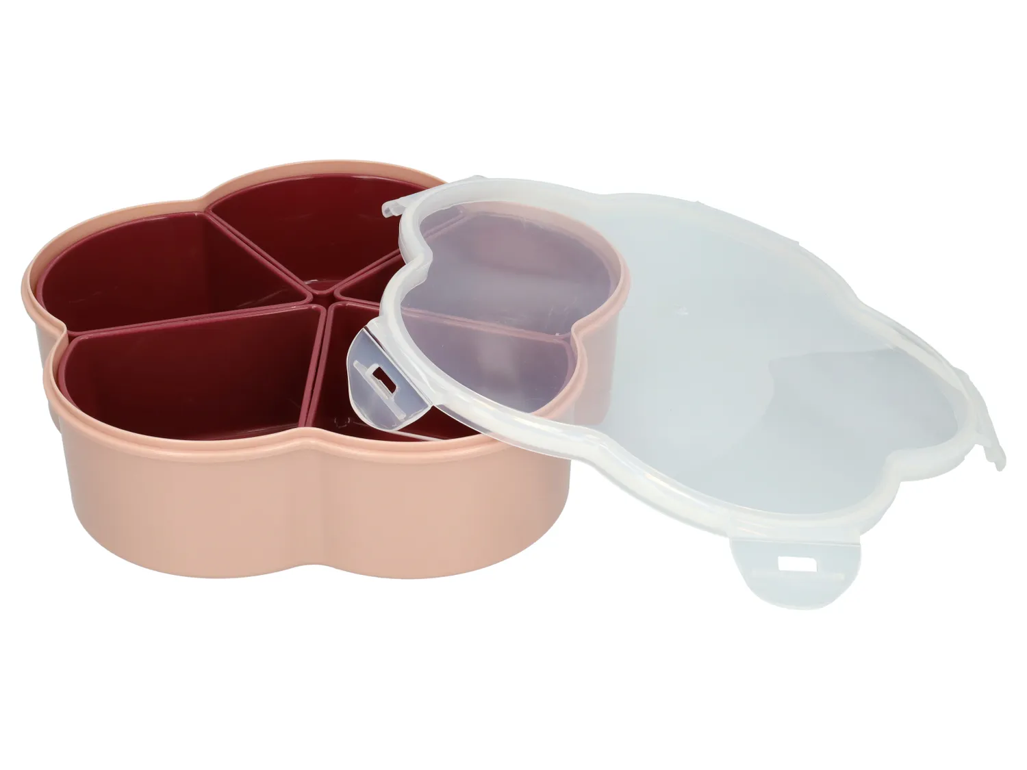 Wibra snack box fiore 5 scomparti 1500 ml con coperchio
