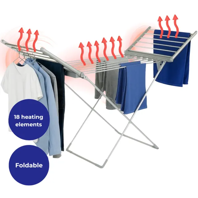ADAMANTA ADM 4001 stendibiancheria elettrico pieghevole 18 barre