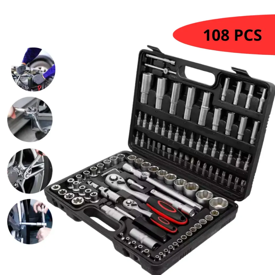 ADAMANTA 108 Pcs Socket Wrench Set 7027 set bussole 108 pezzi professionale