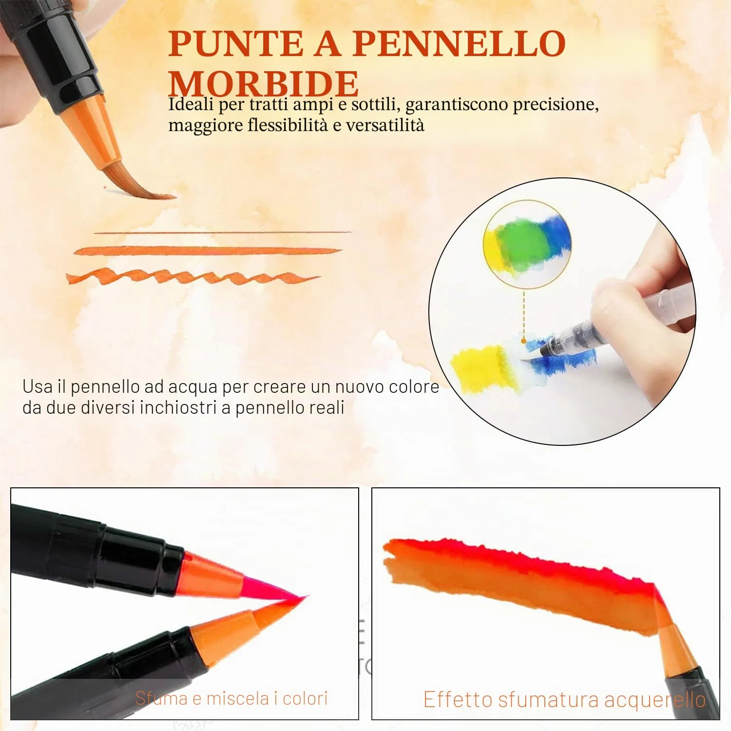 Amteker Brush Pen Lettering pennarelli acquerello 24 pezzi