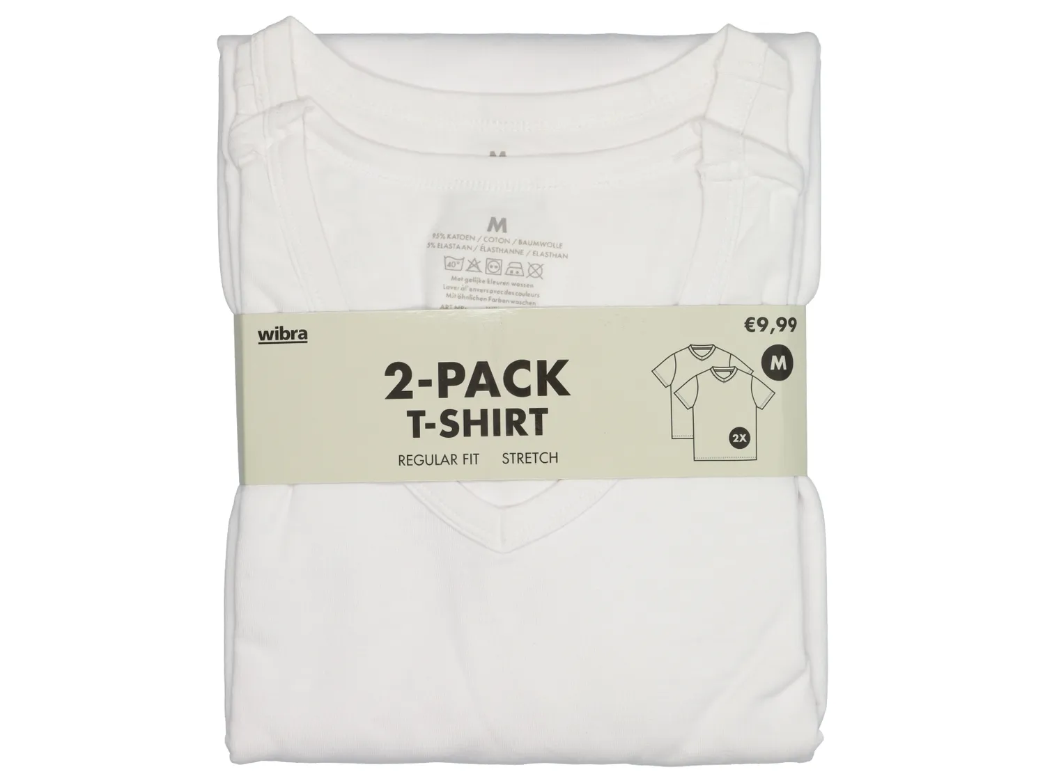 Wibra t-shirt uomo scollo a V 2 pezzi