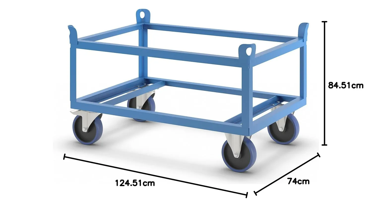 Eurokraft Pro Telaio con Rotelle Acciaio 1000 kg Blu