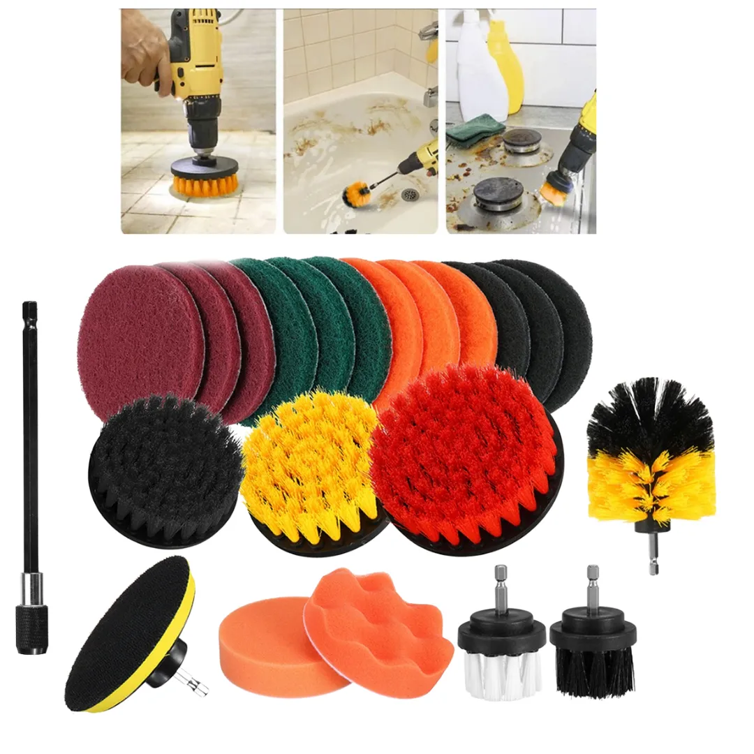 ADAMANTA 2198 Set Spazzole Pulizia Trapano 22 Pezzi
