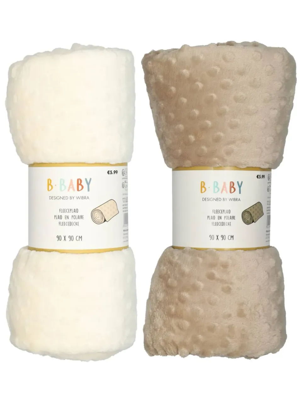 Wibra coperta neonato pile bubble 90x90 cm