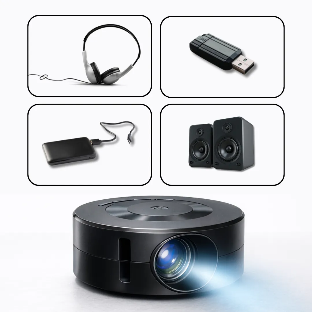 ADAMANTA Mini LED Projector videoproiettore portatile USB