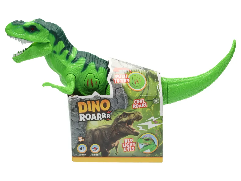Wibra dinosauro giocattolo T-rex verde luci e suoni