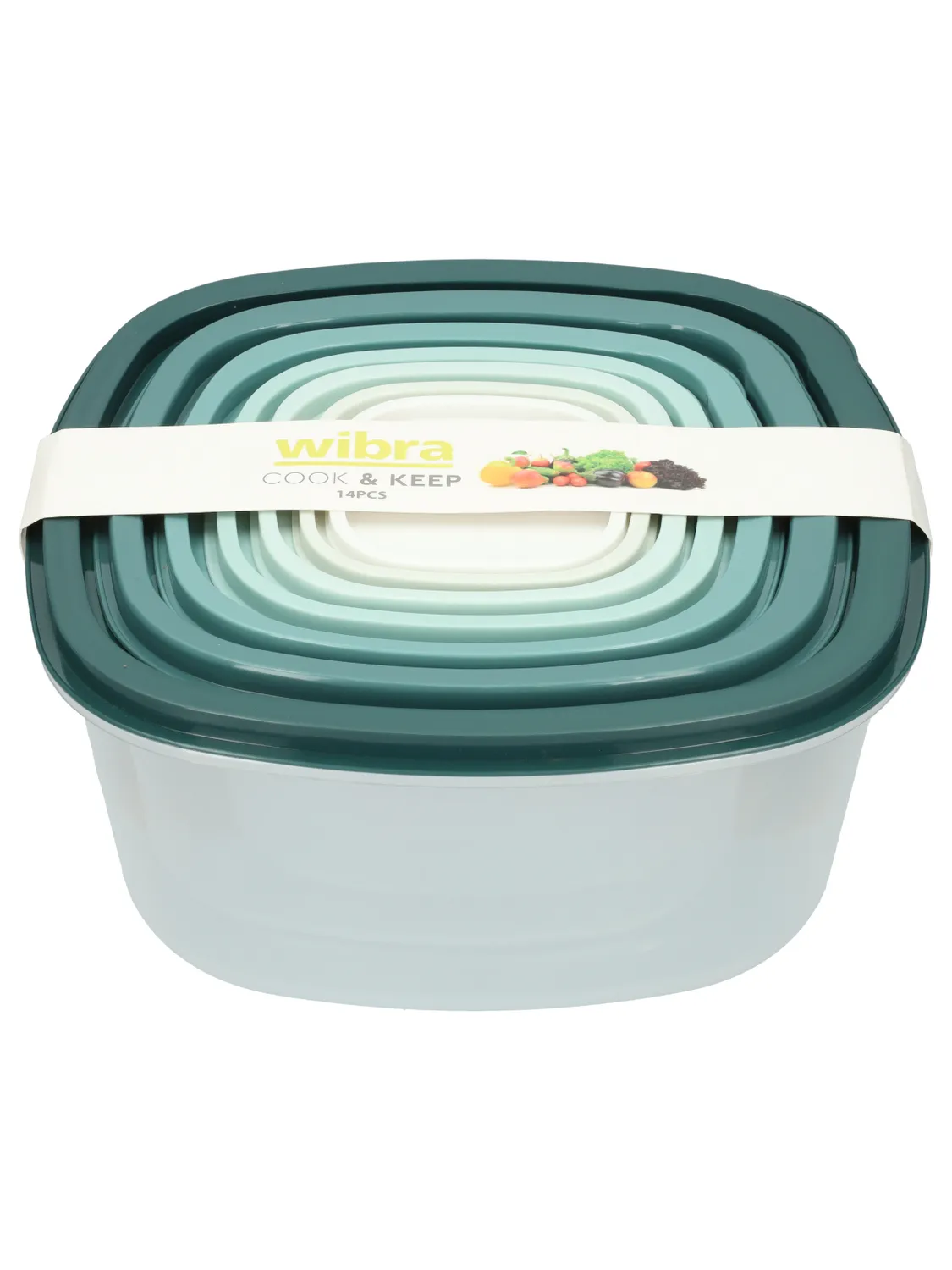 Wibra contenitori alimenti quadrati set 7 pezzi impilabili