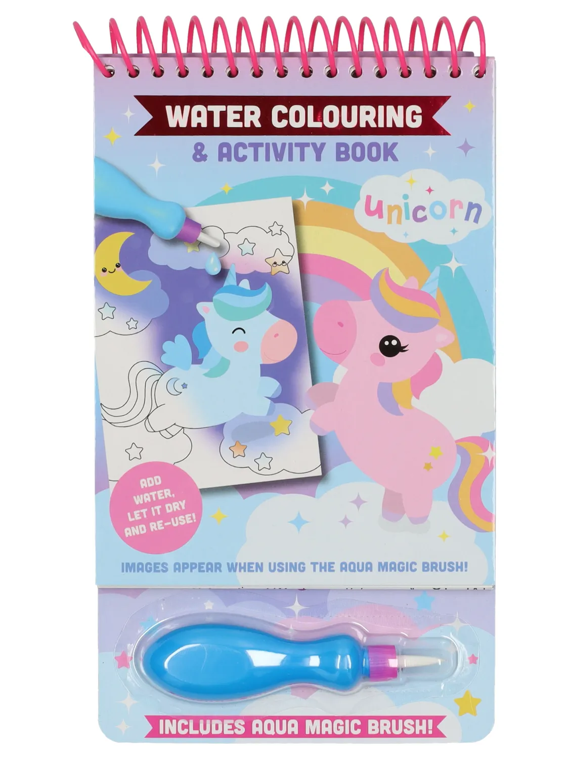 Wibra libro da colorare ad acqua con penna 4 temi