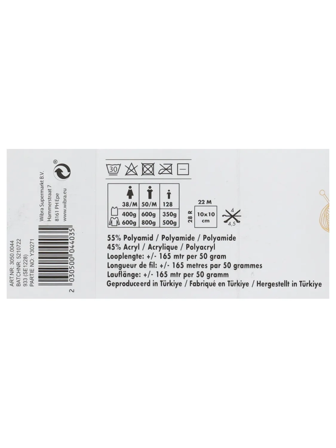 Wibra Lana filato per maglia 50 g 165 m