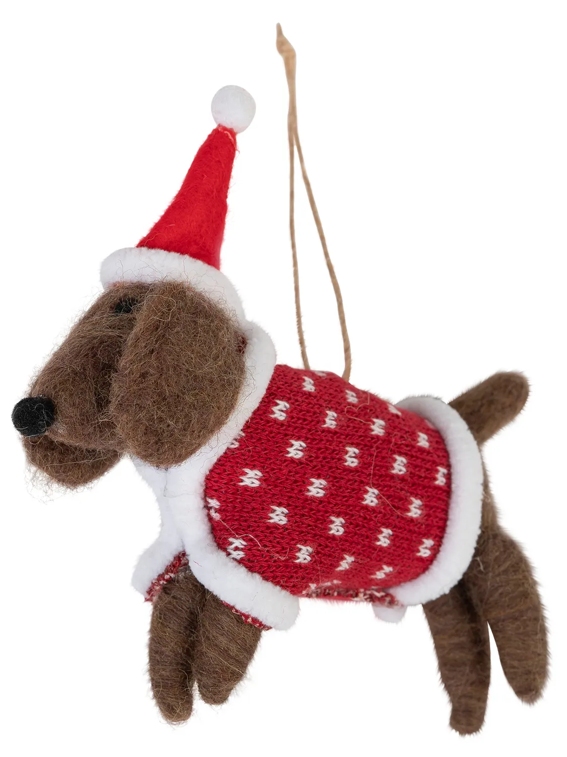 Wibra Cane Addobbo Natalizio Feltro 13 cm Morbido