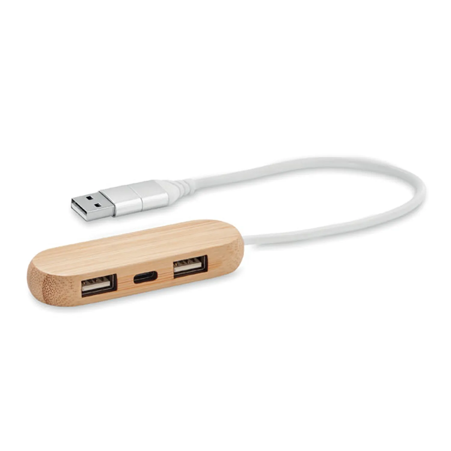 3BPRO MO6848-40 hub USB 2.0 in bambù 3 porte