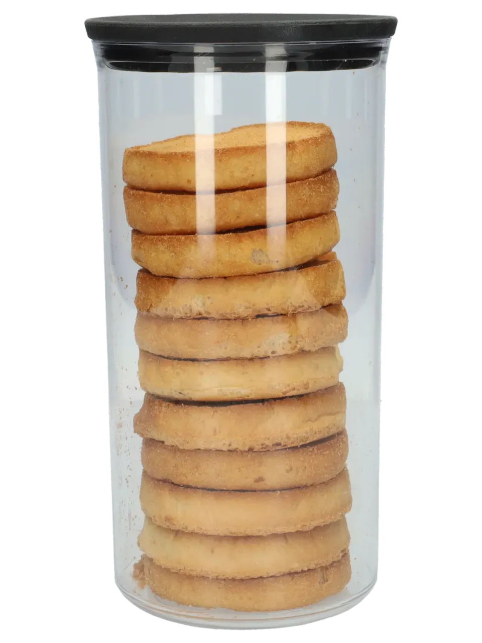 Wibra barattolo per fette biscottate trasparente 22 cm