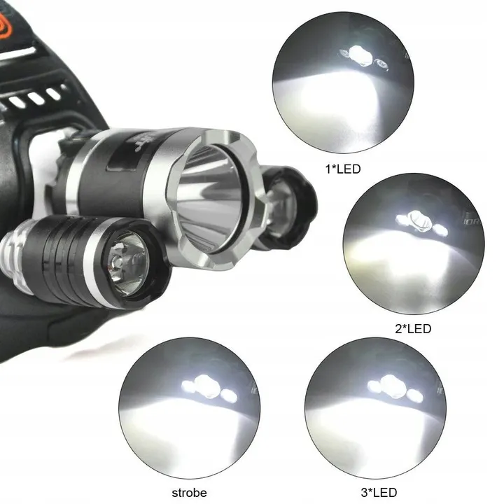 ADAMANTA 419 torcia frontale LED 1T6+2LED USB