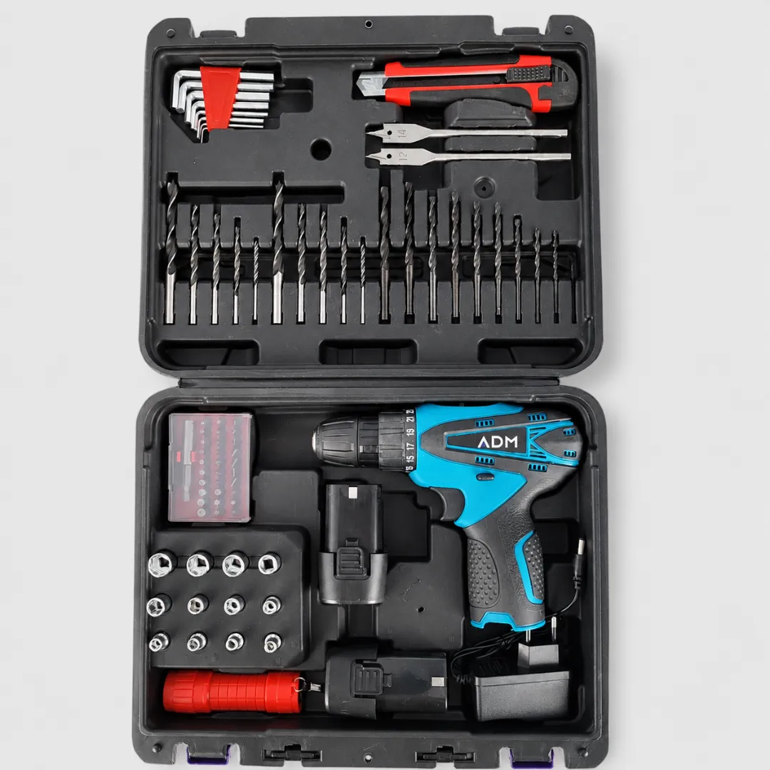 ADAMANTA ADM avvitatore a batteria 12V 2 batterie 77 pezzi