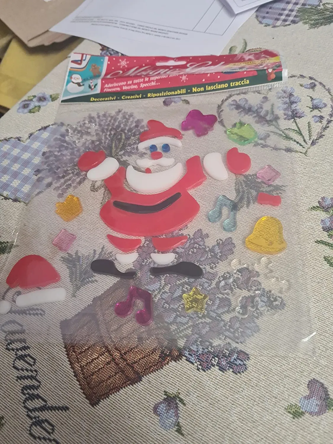 Euromarketing Magic Gel stickers natalizi gel 1 foglio assortiti