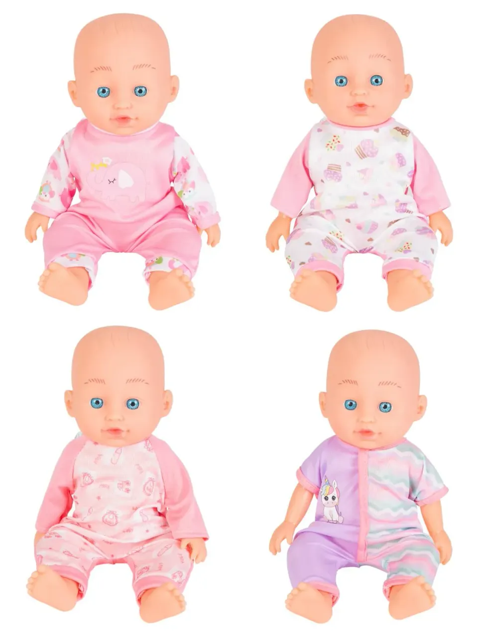 Wibra bambola baby 30 cm con vestito occhi azzurri
