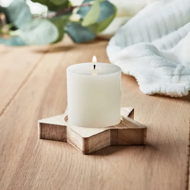 3BPRO CX1481-40 candela profumata alla vaniglia con base in legno