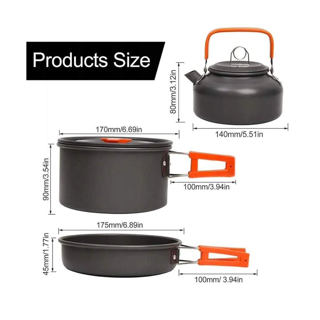 ADAMANTA Survival & Camping Cookware Set set cucina da campeggio alluminio