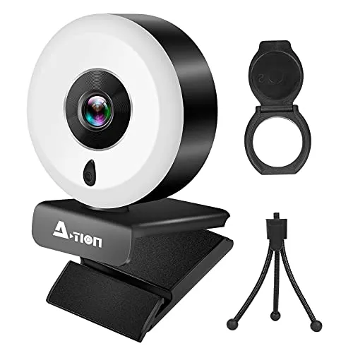 Action webcam PC 1080P Full HD con microfono e luce