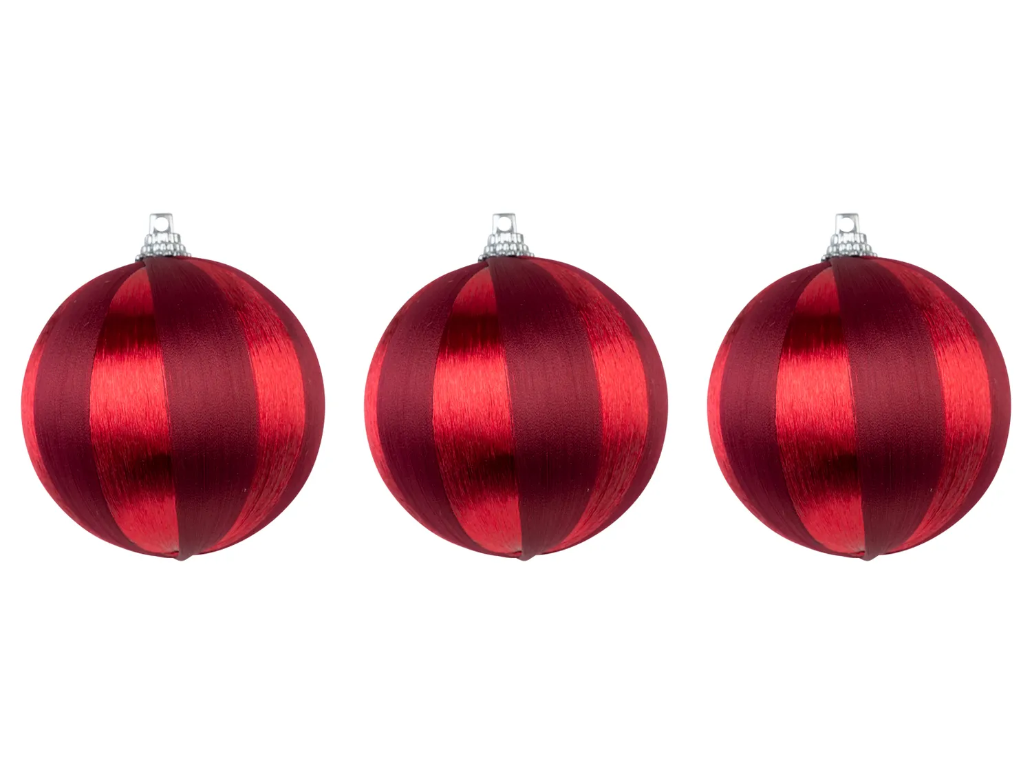 Wibra palline Natale righe 6,5 cm 3 pezzi