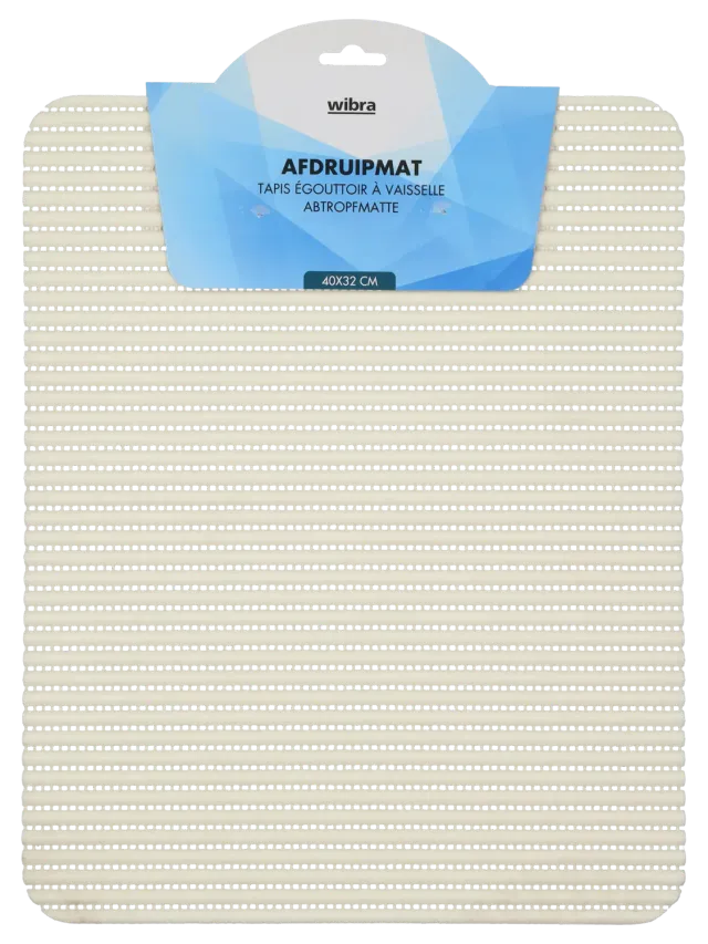 Wibra tappetino scolapiatti PVC bianco 40x32 cm