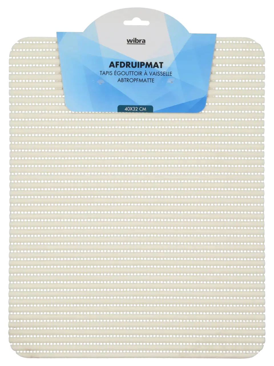 Wibra tappetino scolapiatti PVC bianco 40x32 cm
