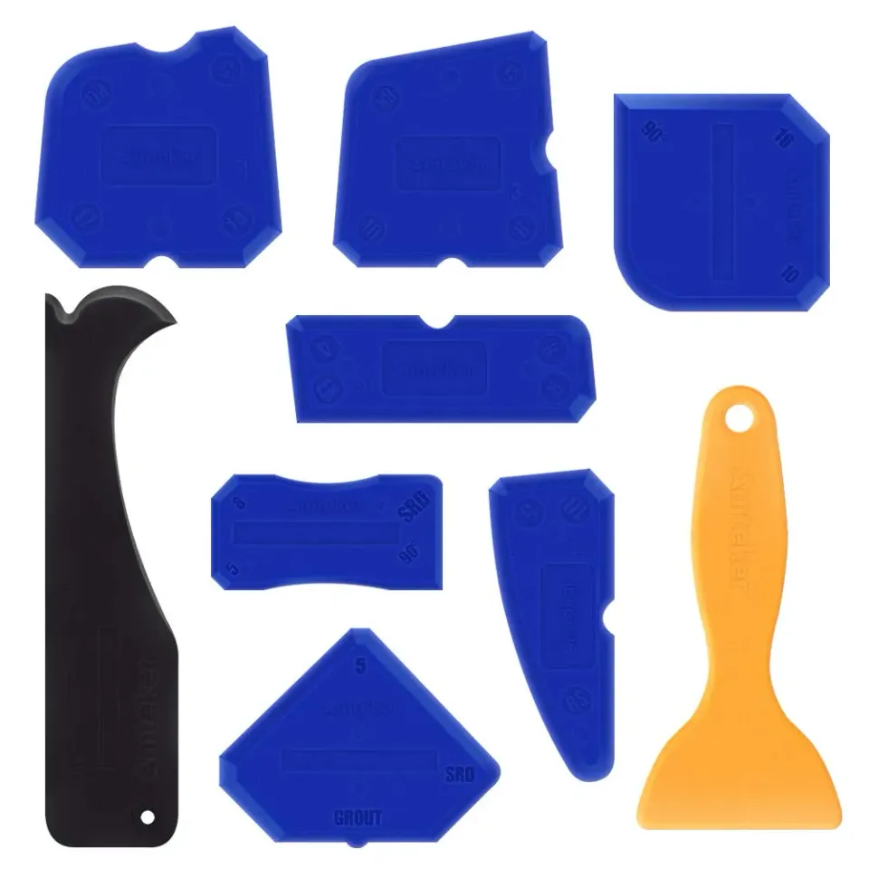 Amteker Kit Spatole Silicone 9 Pezzi per Fughe