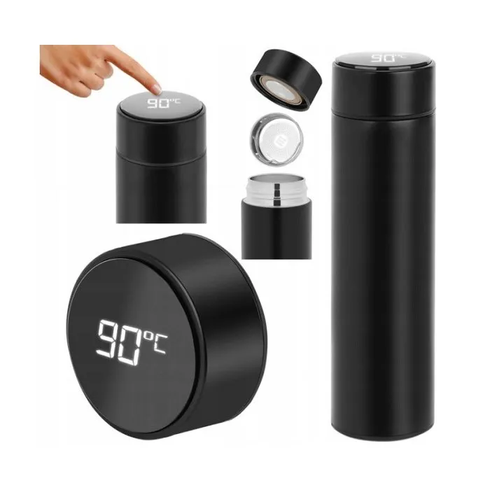 ADAMANTA 108 Bottiglia Termica 500ml Display LCD Nera
