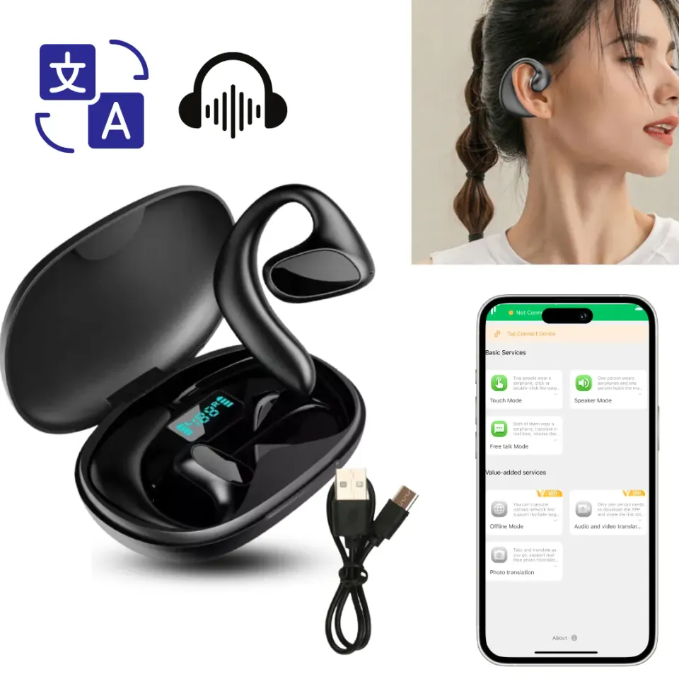 ADAMANTA 7017 auricolari traduttore bluetooth 15 lingue