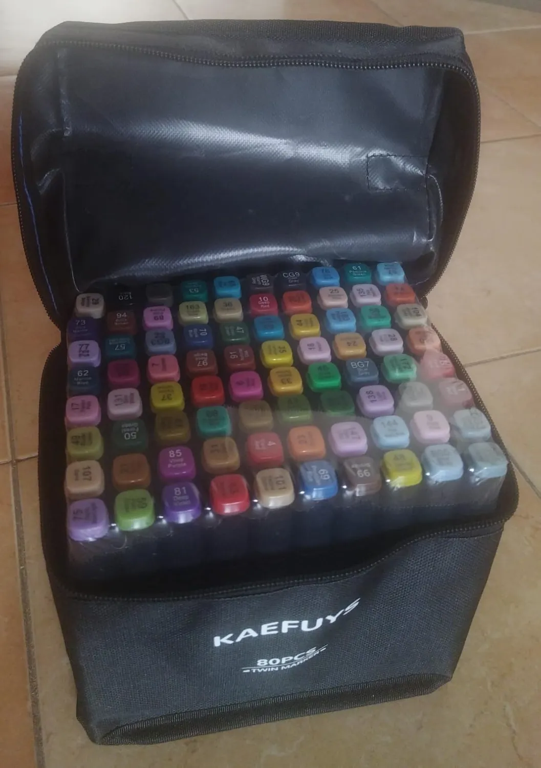Kaefuys Pennarelli doppia punta alcol impermeabili 80 colori