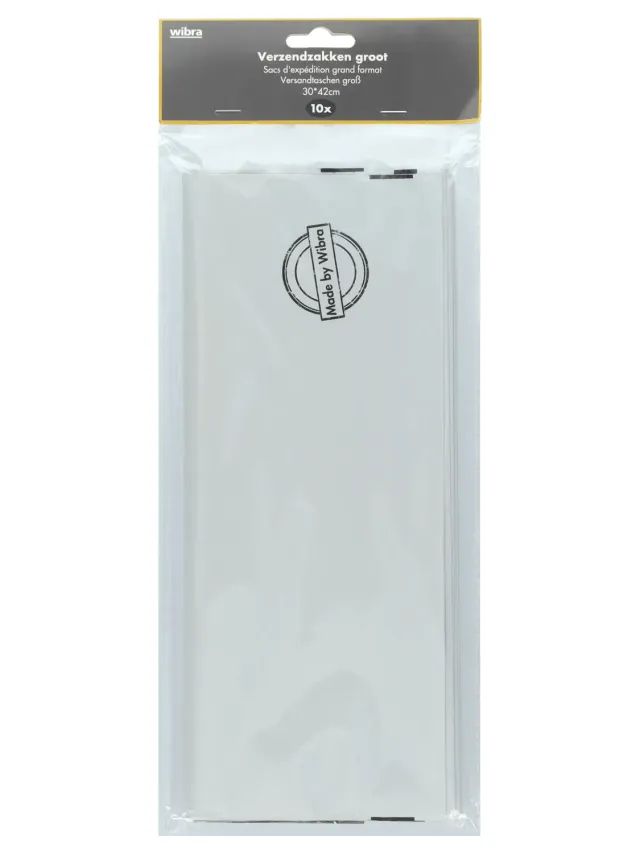 Wibra buste spedizione plastica riciclata con strip
