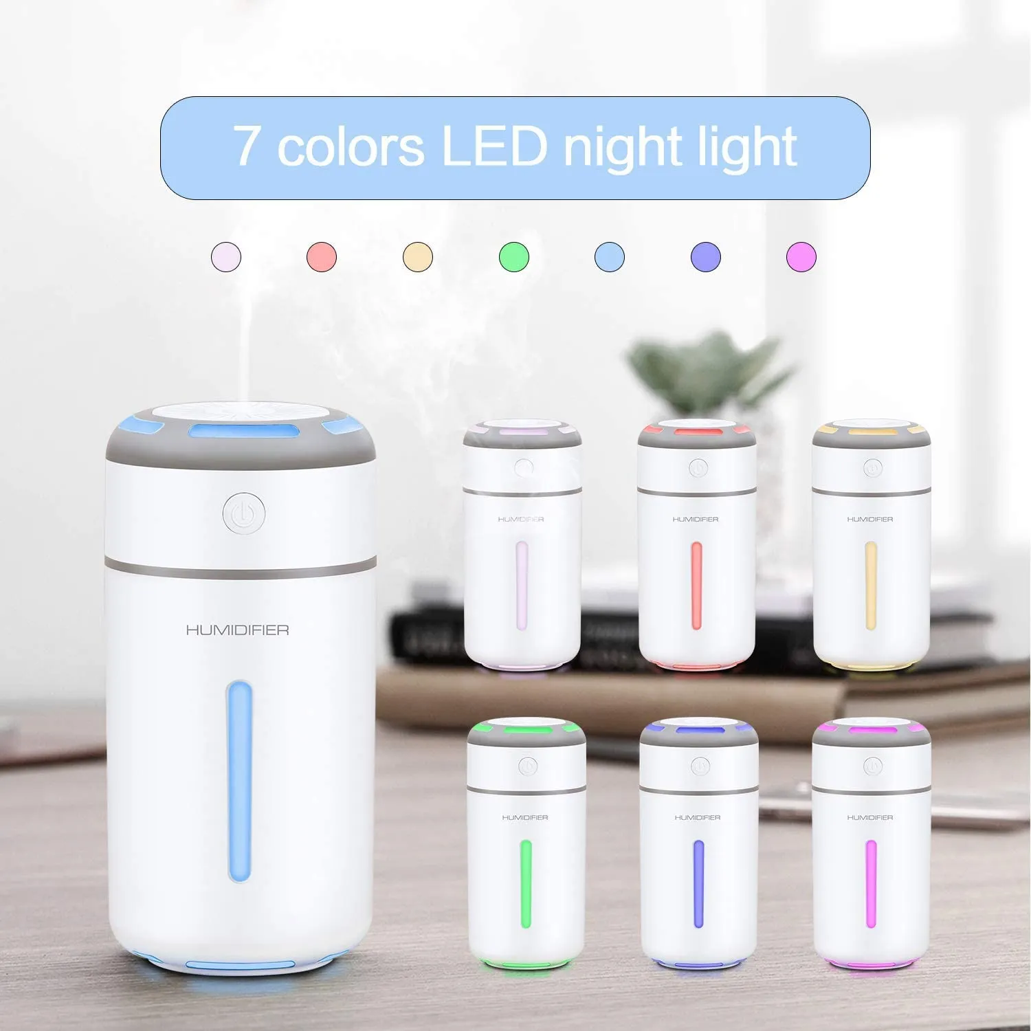 ADAMANTA umidificatore auto 230 ml con LED portatile