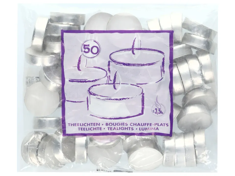 Wibra candele tealight 50 pezzi 3,5 ore
