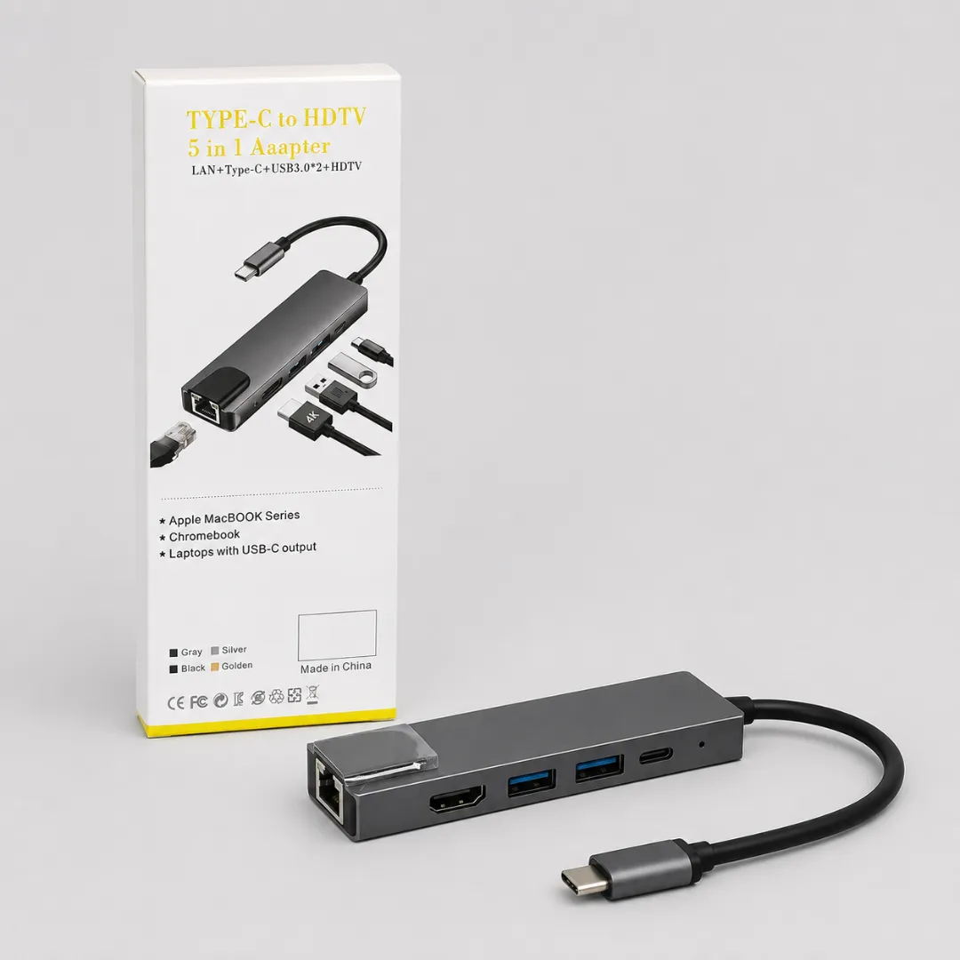 ADAMANTA USB-C Hub 5-in-1 adattatore HDMI 4K multiporta