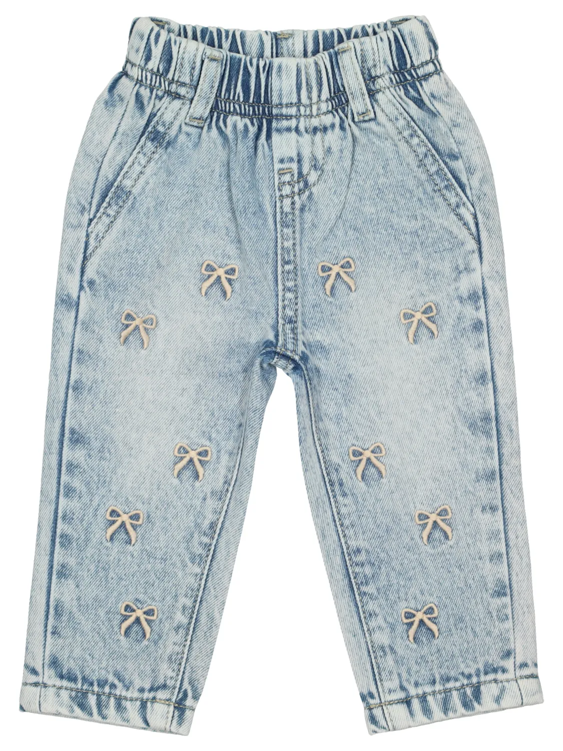 Wibra jeans baby cotone con fiocchetti